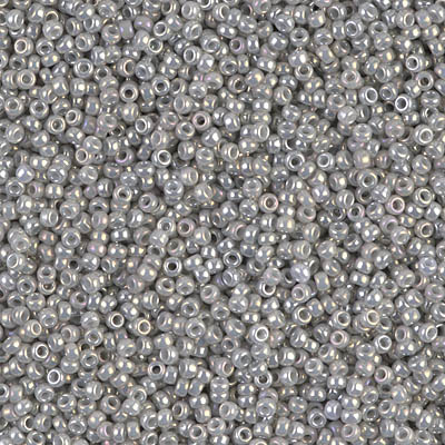 15-1866:  15/0 Opaque Gray Luster  Miyuki Seed Bead 