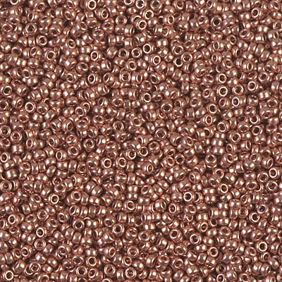 15-187:  15/0 Copper Plated Miyuki Seed Bead 
