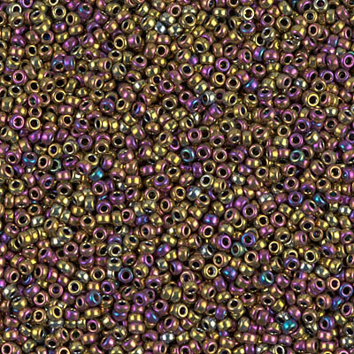 15-188:  15/0 Metallic Purple Gold Iris Miyuki Seed Bead 