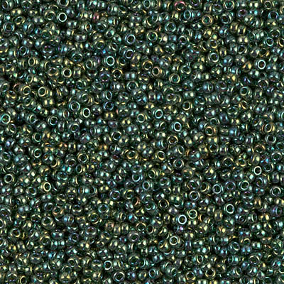 15-1890:  15/0 Emerald Gold Luster  Miyuki Seed Bead 