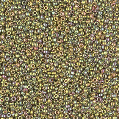 15-1986:  15/0 24kt Green Gold Iris Miyuki Seed Bead 