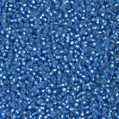 15-19F:  15/0 Matte Silverlined Sapphire Miyuki Seed Bead 