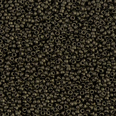 15-2004:  15/0 Matte Metallic Dark Olive  Miyuki Seed Bead 