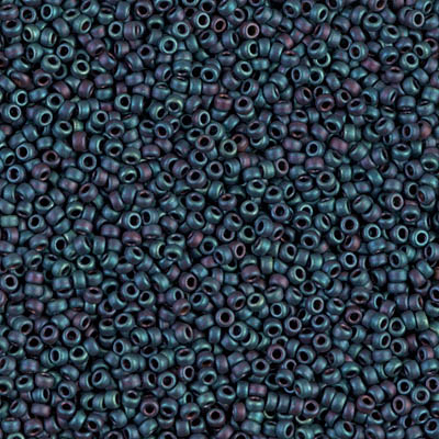 15-2009:  15/0 Matte Metallic Blue Iris  Miyuki Seed Bead 