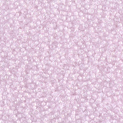 15-207:  15/0 Pink Lined Crystal Miyuki Seed Bead 