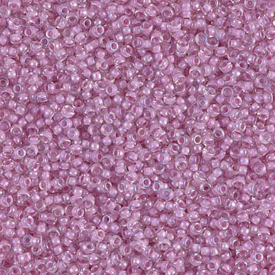 15-2201:  15/0 Orchid Lined Crystal Luster  Miyuki Seed Bead 