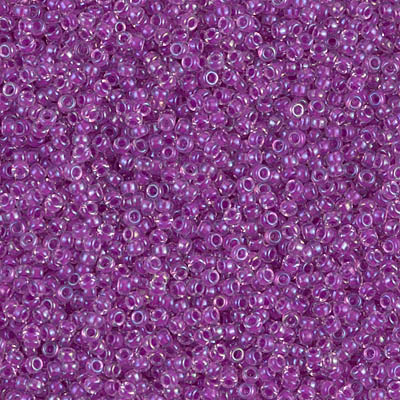 15-2202:  15/0 Magenta Lined Crystal AB  Miyuki Seed Bead 