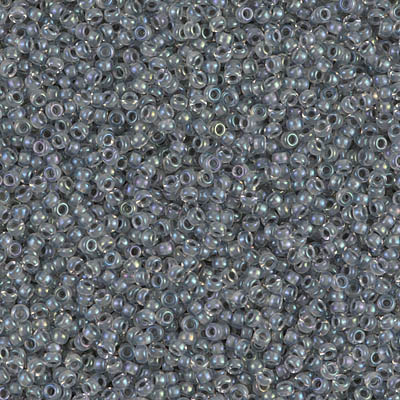 15-2210:  15/0 Gray Lined Crystal AB  Miyuki Seed Bead 