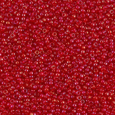 15-2248:  15/0 Lined Red AB  Miyuki Seed Bead 