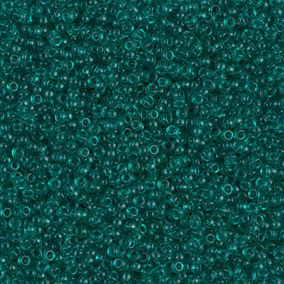 15-2405:  15/0 Transparent Teal Miyuki Seed Bead
