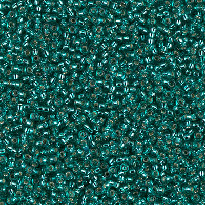 15-2425:  15/0 Silverlined Teal Miyuki Seed Bead 