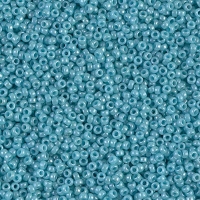 15-2470:  15/0 Opaque Turquoise Green Luster  Miyuki Seed Bead 