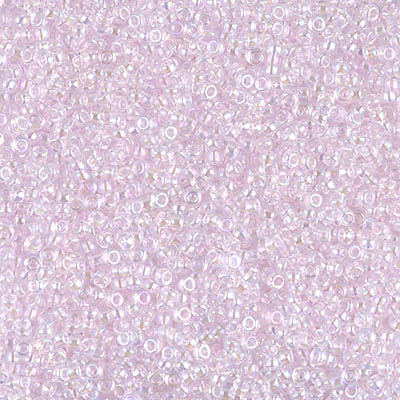 15-266:  15/0 Pink Lined Crystal AB  Miyuki Seed Bead 