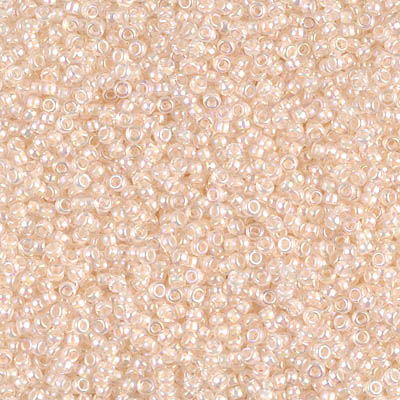 15-281:  15/0 Pale Peach Lined Crystal AB   Miyuki Seed Bead 