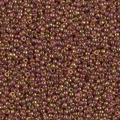 15-301:  15/0 Dark Topaz Rainbow Gold Luster  Miyuki Seed Bead 