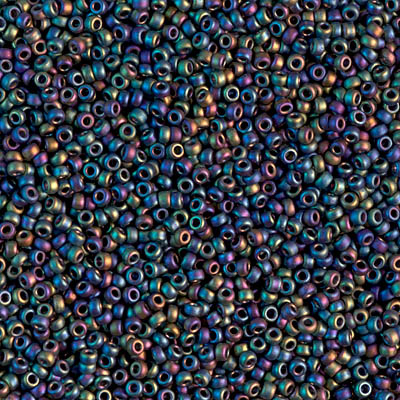 15-401FR:  15/0 Matte Black AB  Miyuki Seed Bead 