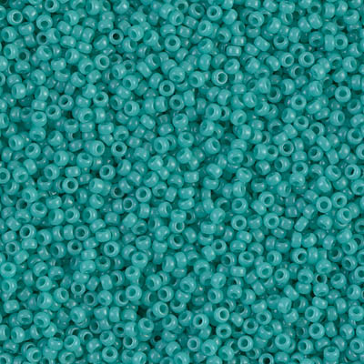 15-412:  15/0 Opaque Turquoise Green  Miyuki Seed Bead