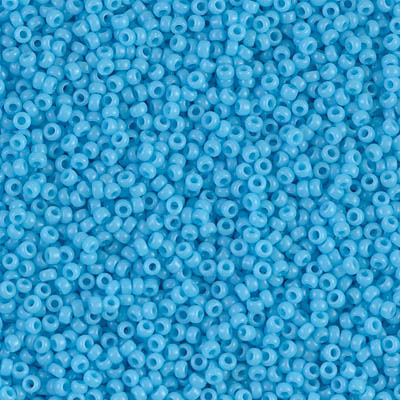 15-413:  15/0 Opaque Turquoise Blue  Miyuki Seed Bead 