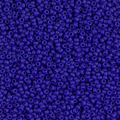 15-414F:  15/0 Matte Opaque Cobalt Miyuki Seed Bead 