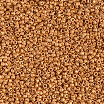 15-4203F:  15/0 Duracoat Galvanized Matte Yellow Gold Miyuki Seed Bead 