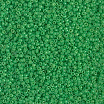 15-4476:  15/0 Duracoat Dyed Opaque Fiji Green Miyuki Seed Bead 