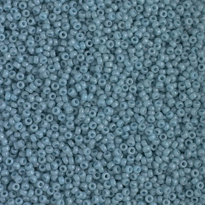 15-4479:  15/0 Duracoat Dyed Opaque Moody Blue Miyuki Seed Bead 