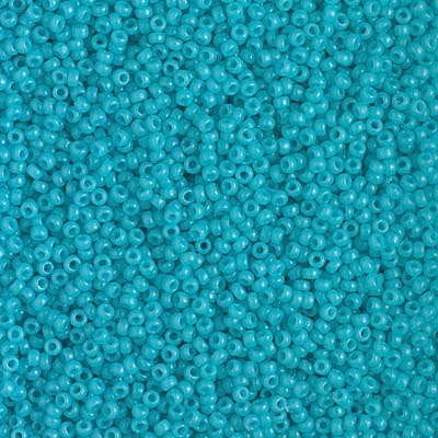 15-4480:  15/0 Duracoat Dyed Opaque Underwater Blue Miyuki Seed Bead 