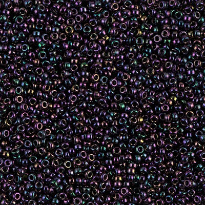 15-454:  15/0 Metallic Dark Plum Iris  Miyuki Seed Bead 