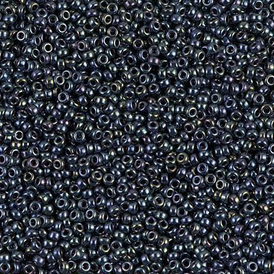 15-456:  15/0 Gunmetal Iris  Miyuki Seed Bead 