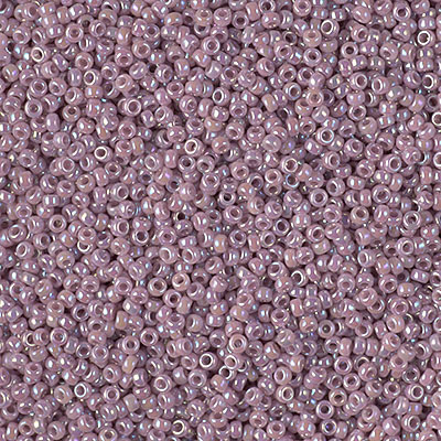 15-478:  15/0 Opaque Mauve AB Miyuki Seed Bead 