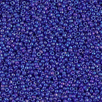 15-484:  15/0 Opaque Cobalt AB Miyuki Seed Bead 