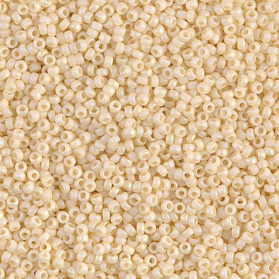 15-492FR:  15/0 Matte Opaque Dark Cream AB  Miyuki Seed Bead 