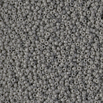 15-499:  15/0 Opaque Falcon Gray Miyuki Seed Bead 