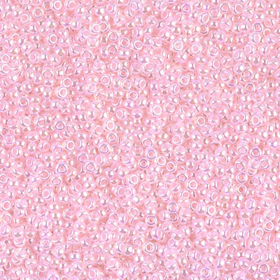 15-517:  15/0 Baby Pink Ceylon Miyuki Seed Bead 