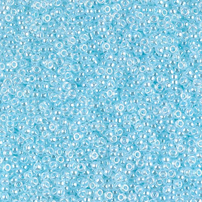 15-522:  15/0 Light Aqua Ceylon Miyuki Seed Bead 