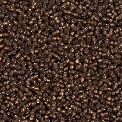 15-5F:  15/0 Matte Silverlined Dark Topaz Miyuki Seed Bead 