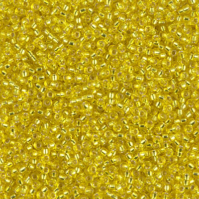 15-6:  15/0 Silverlined Yellow  Miyuki Seed Bead