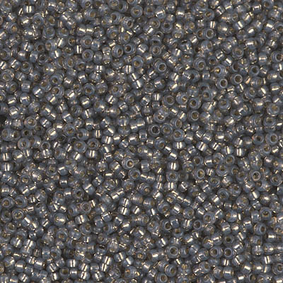 15-650:  15/0 Dyed Rustic Gray Silverlined Alabaster Miyuki Seed Bead 