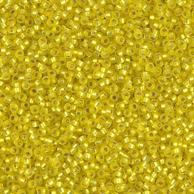 15-6F:  15/0 Matte Silverlined Yellow  Miyuki Seed Bead