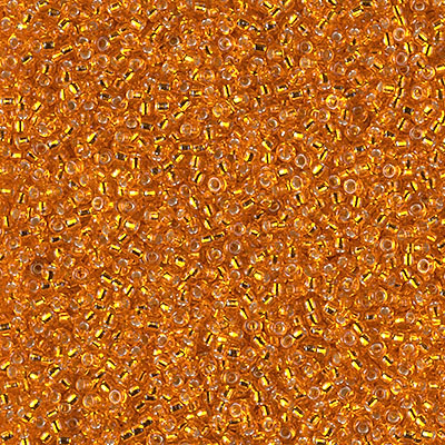 15-8:  15/0 Silverlined Orange Miyuki Seed Bead 
