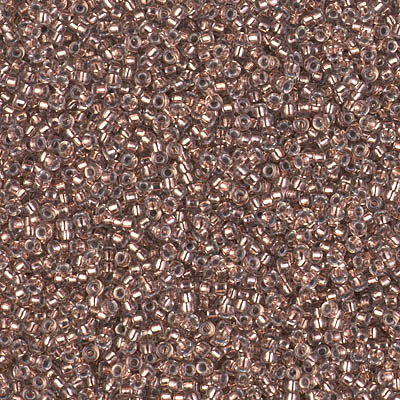 15-974:  15/0 Copper Lined Pale Gray Miyuki Seed Bead 
