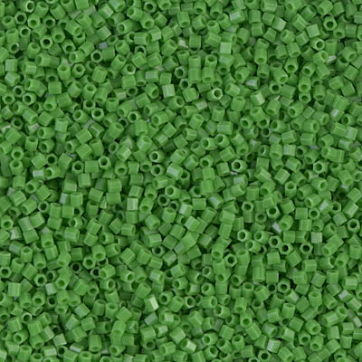 15C-411:  15/0 Cut  Opaque Green Miyuki Seed Bead 