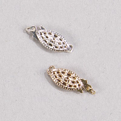 190-000: Oval Filigree Pearl Clasp (Sterling or Gold-Filled) 
