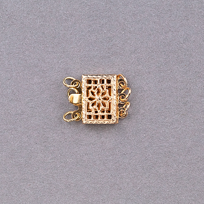 190-007-G: Gold Filled Filigree Box Clasp 3 Strand - (1 piece) - 190-007-G