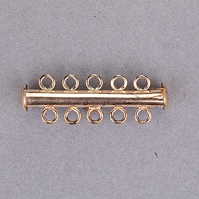 190-010-G: Gold Filled Slide Lock Tube Clasp 5 strand - (1 piece) - 190-010-G