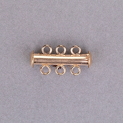 190-011-G: Gold Filled Slide Lock Tube Clasp 3 strand - (1 piece) - 190-011-G