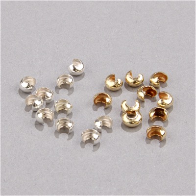 190-301:  4mm Crimp Covers (Sterling or Gold-Filled) 