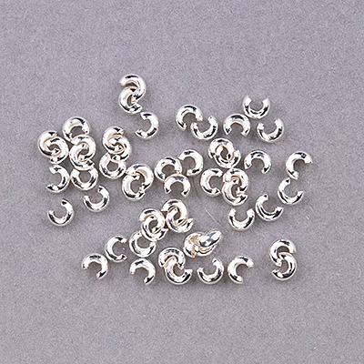 190-311-S: Sterling Silver Crimp Cover 2.4mm (50 pcs) - 190-311-S