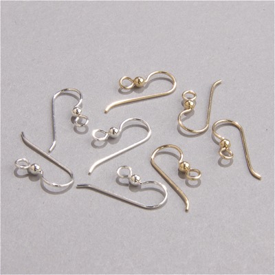 191-101:  Earwire with Bead (Sterling or Gold-Filled) 