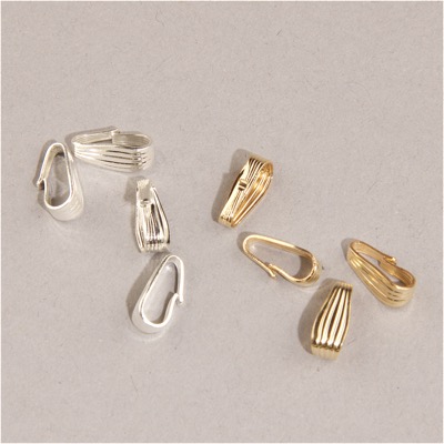 191-535:  9.5mm Snap Locket Loop Bail (Sterling or Gold-Filled) 
